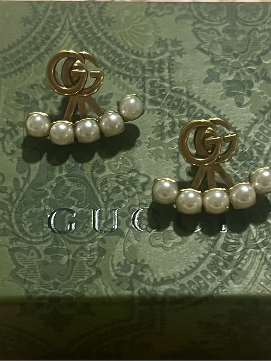 Gucci Jewelry - Gucci Gold Double G Pearl Ear Climbers